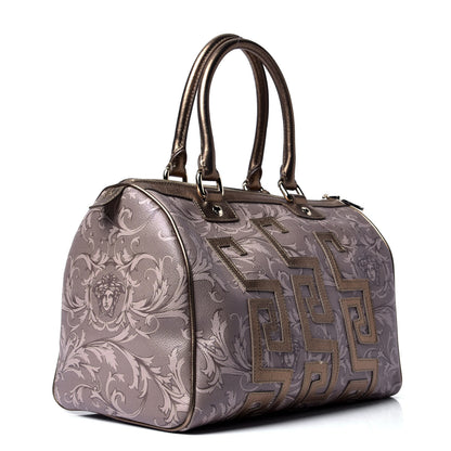 Versace PVC Metallic Calfskin Barocco Printed Bowler Gold 2 of 4