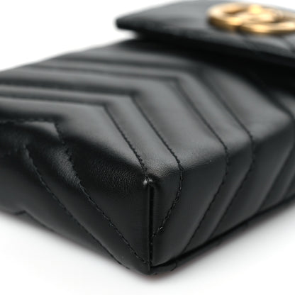 Gucci Calfskin Small GG Marmont Phone Crossbody Bag Black 10 of 10