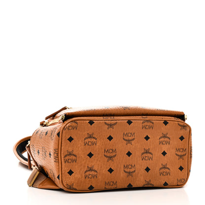 MCM Visetos Studded Medium Dual Stark Backpack Cognac 4 of 9