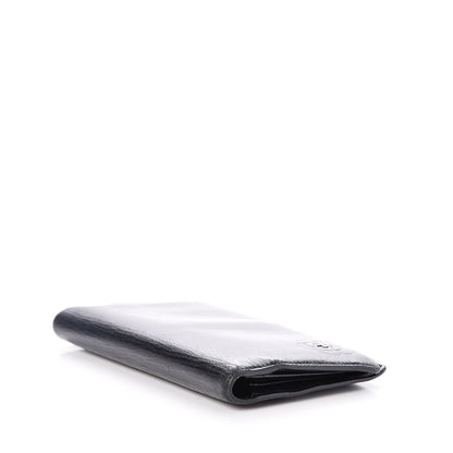 Chanel Goatskin Camellia Embossed Yen Wallet Black 4 of 9