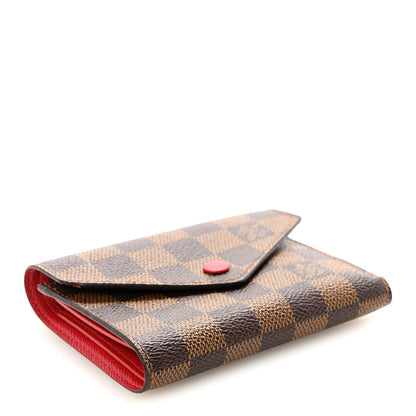 Louis Vuitton Damier Ebene Victorine Wallet Red 4 of 6