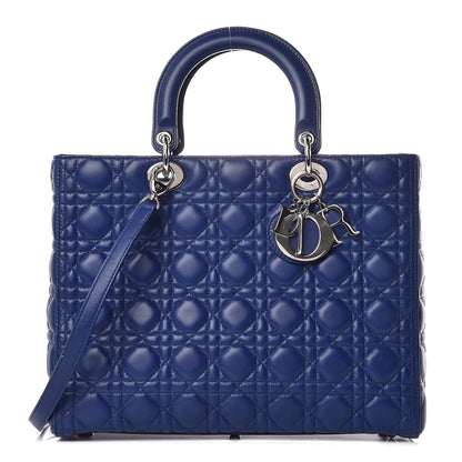 Christian Dior Lambskin Cannage Large Lady Dior Blue 1 of 9
