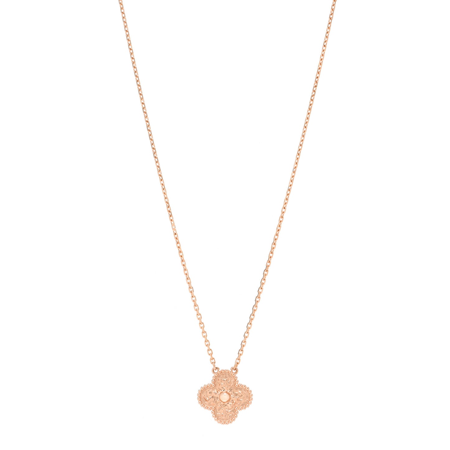 18K Rose Gold Vintage Alhambra Pendant Necklace