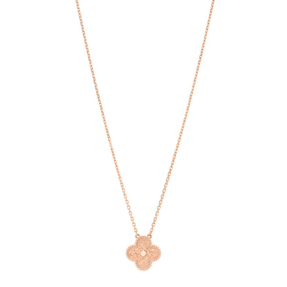 Van Cleef & Arpels 18K Rose Gold Vintage Alhambra Pendant Necklace 1 of 6