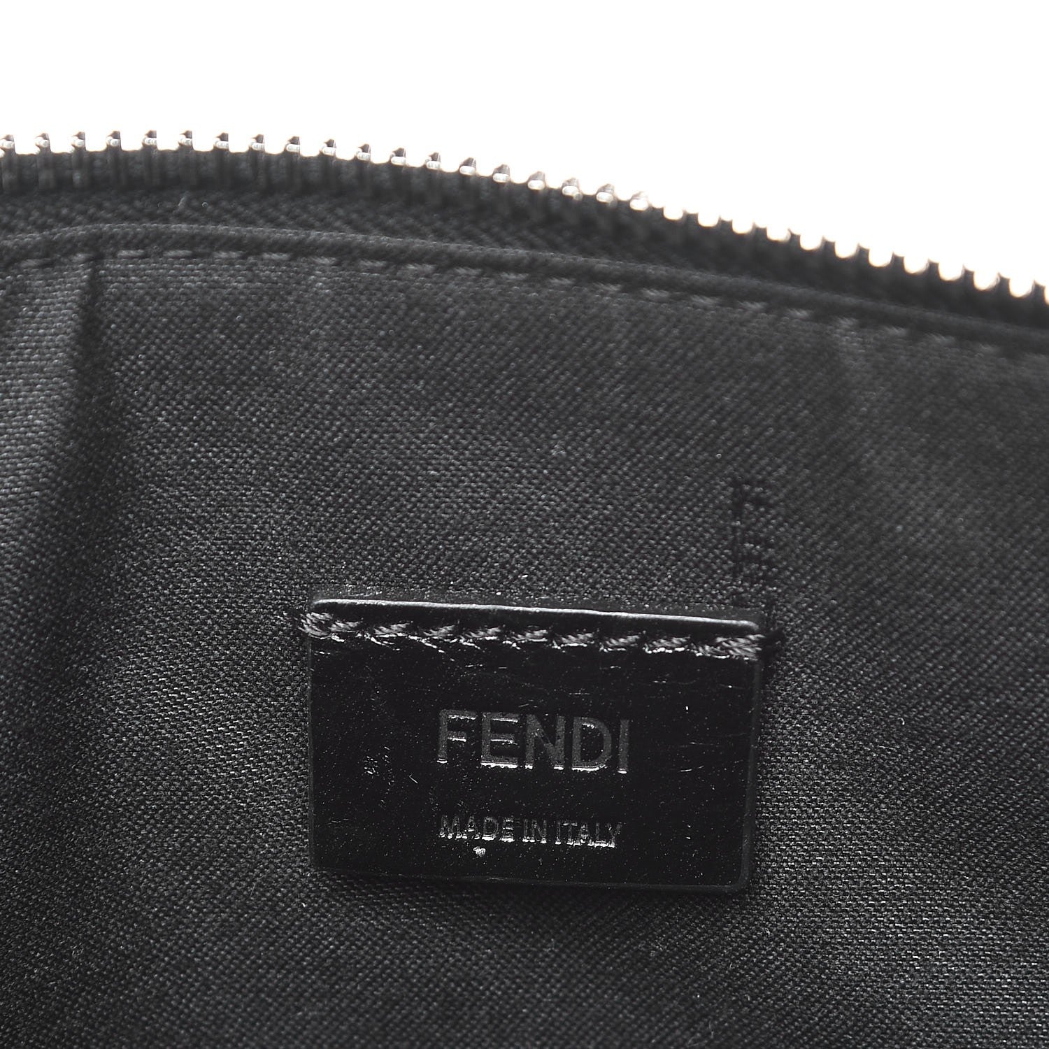 Fendi Vitello Elite Flamingo Mink Karlito Studded Pouch Black White Plaster 6 of 7