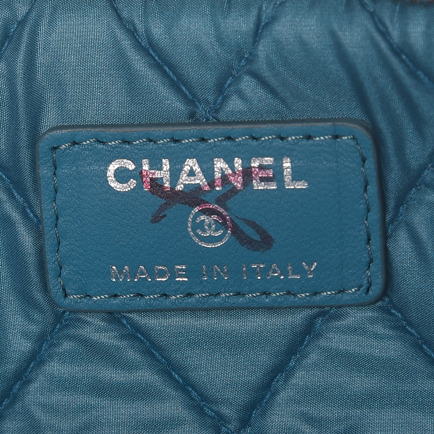 Chanel Patent Calfskin Quilted Beauty CC Clutch Blue 7 of 9