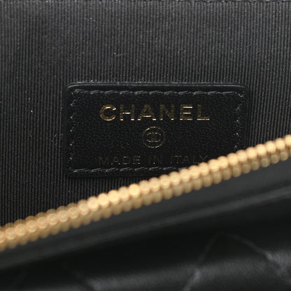 Chanel Lambskin Quilted Clutch With Chain Black 7 of 11