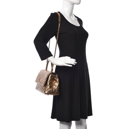Chanel Metallic Caviar Quilted Small Coco Handle Flap Gold 2 of 14