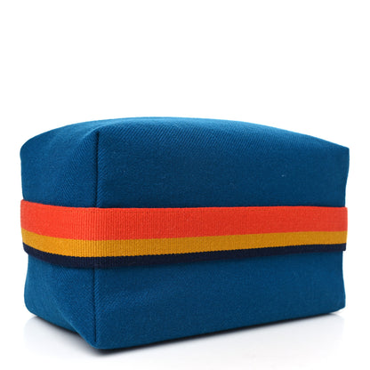 Hermes Wool Rocabar Large Bride-A-Brac Pouch Bleu Paon 4 of 7
