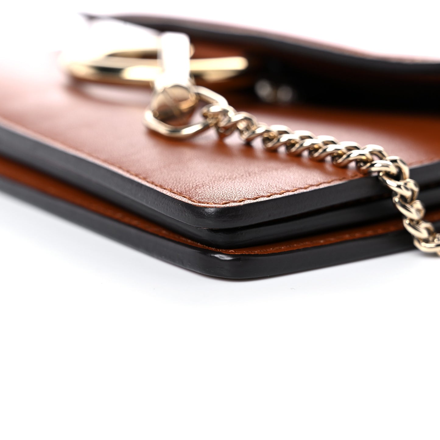 Calfskin Suede Mini Chain Faye Shoulder Bag Tobacco