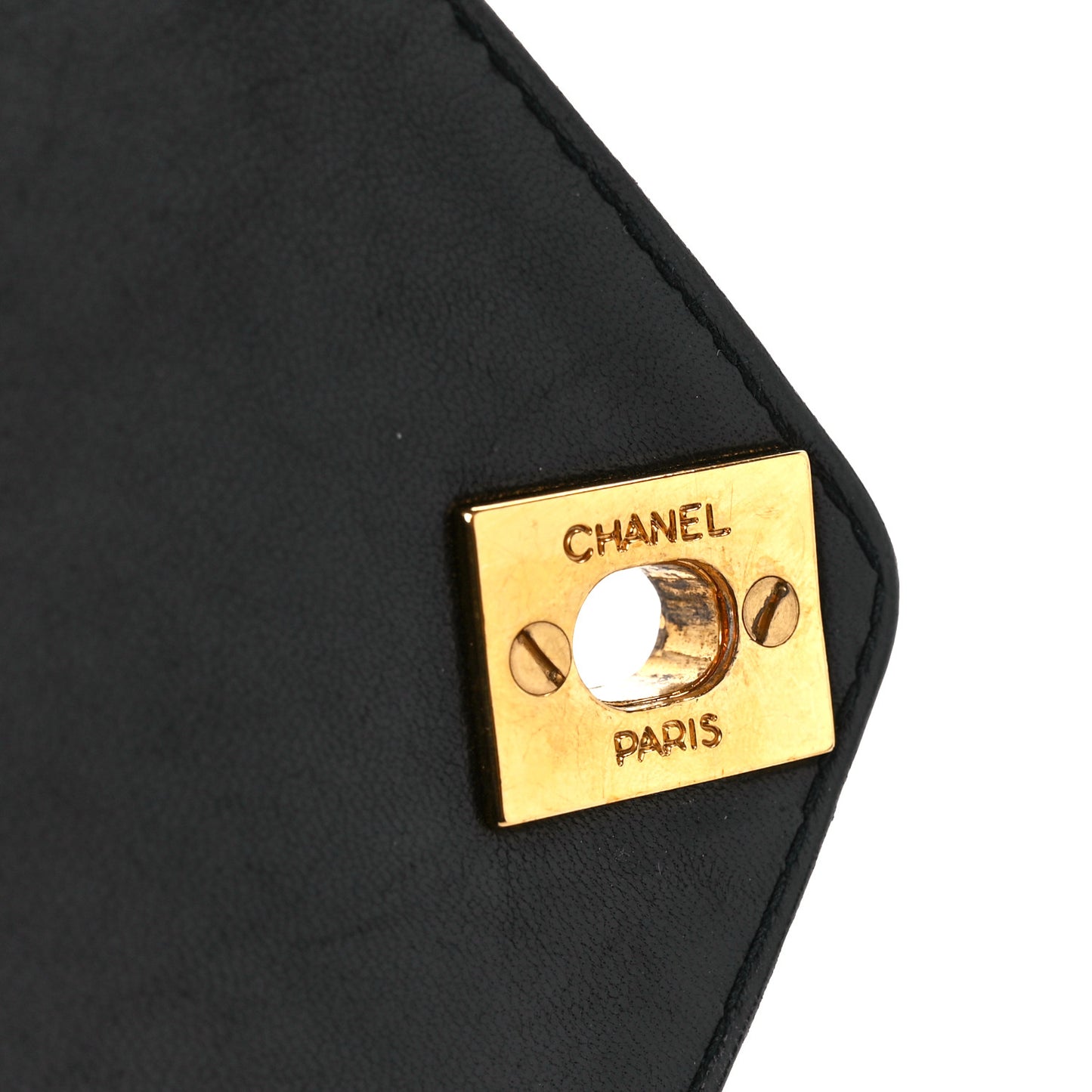 Lambskin Chevron Quilted Envelope Single Flap Black