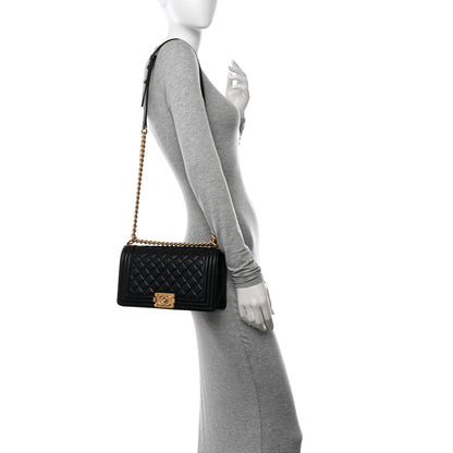 Chanel Lambskin Quilted Medium Boy Flap Black 3 of 12