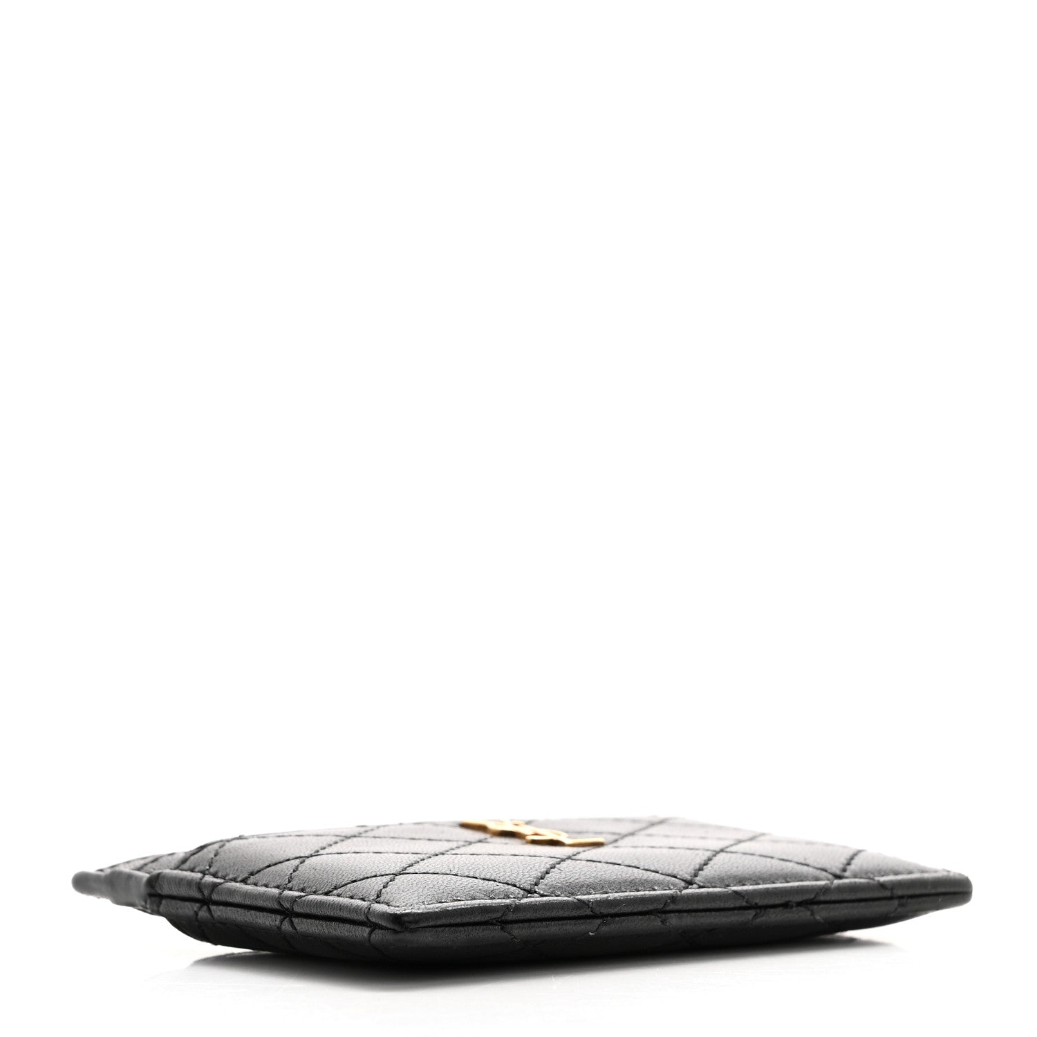 Saint Laurent Lambskin Quilted Gaby Credit Card Case Black 4 of 12