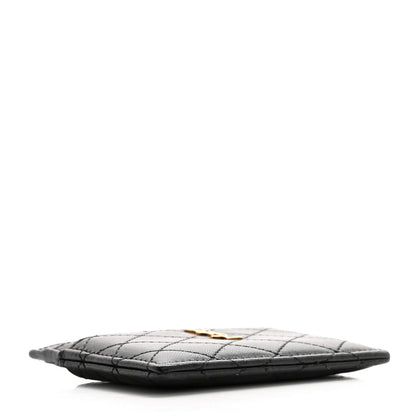 Saint Laurent Lambskin Quilted Gaby Credit Card Case Black 4 of 12