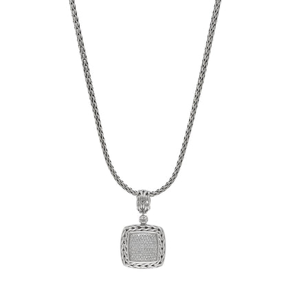 John Hardy Sterling Silver Diamond Classic Chain Pendant Necklace 1 of 4