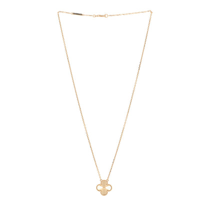 Van Cleef & Arpels 18K Yellow Gold Guilloche Vintage Alhambra Pendant Necklace 3 of 6