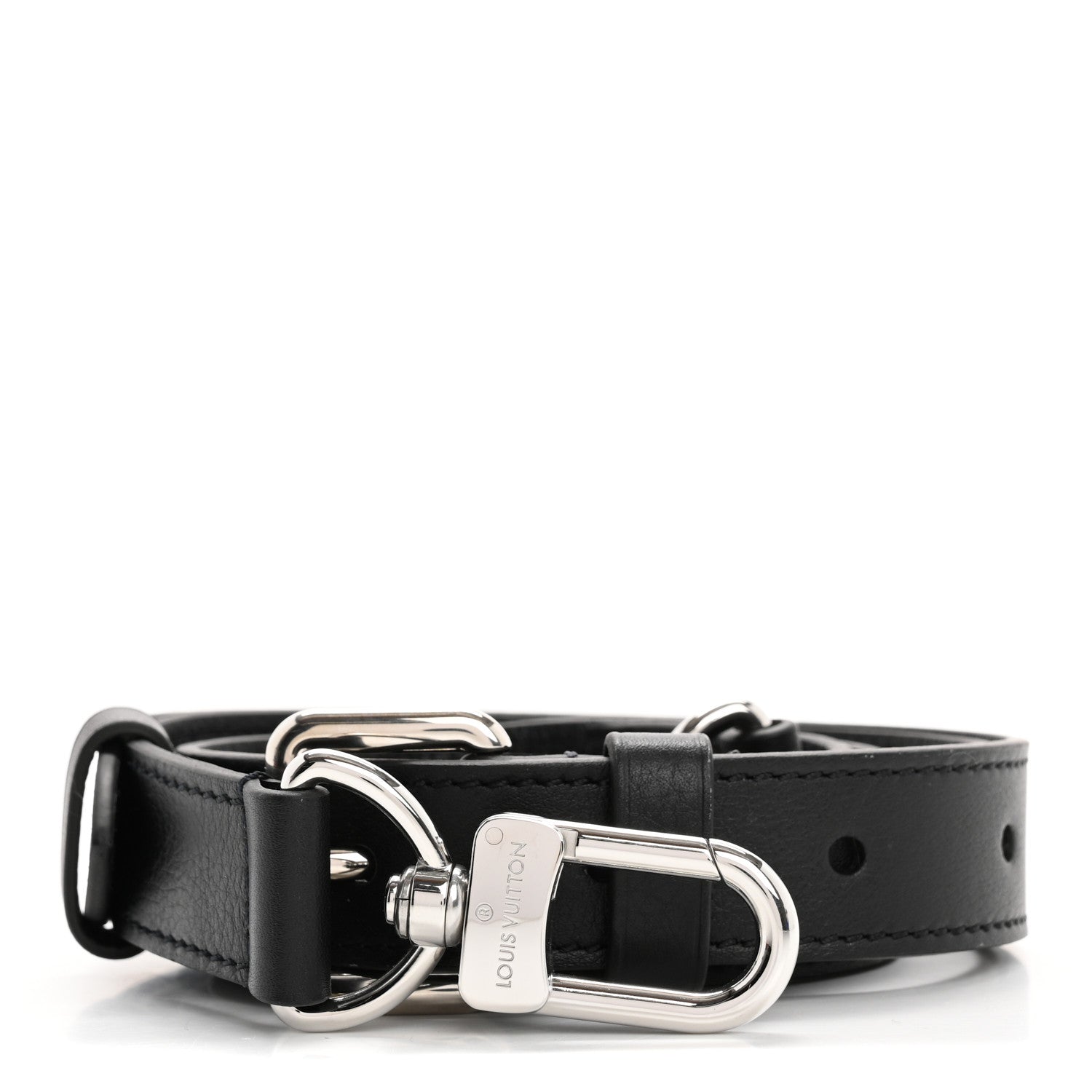 Louis Vuitton Calfskin 16mm Adjustable Shoulder Strap Black 1 of 4