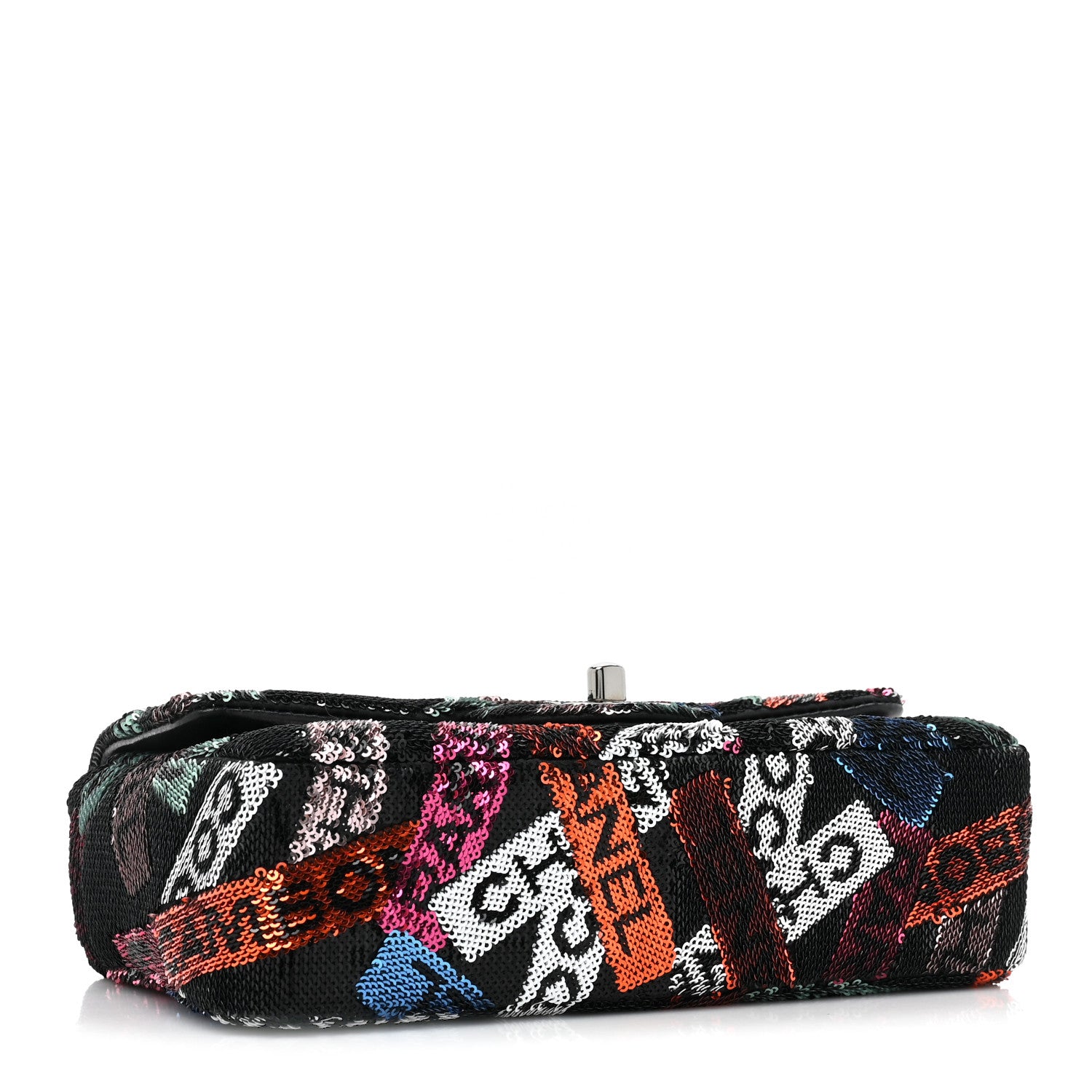 Chanel Sequin Logo Small Flap Ruthenium Multicolor 4 of 10