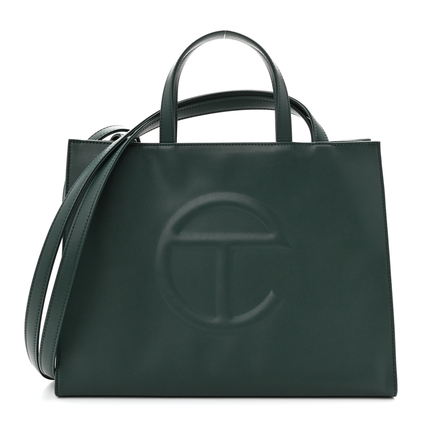 Vegan Leather Medium Shopping Bag Dark Olive