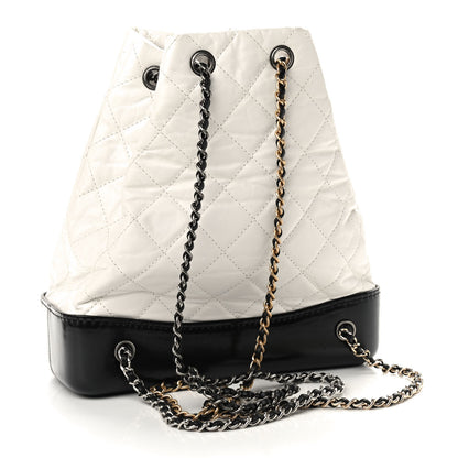 Chanel Aged Calfskin Quilted Gabrielle Backpack Black White 2 of 8