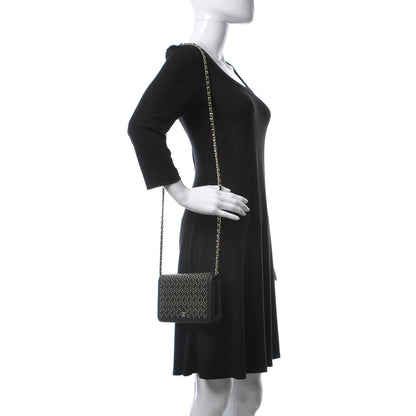 Chanel Lambskin Studded Wallet On Chain WOC Black 2 of 12