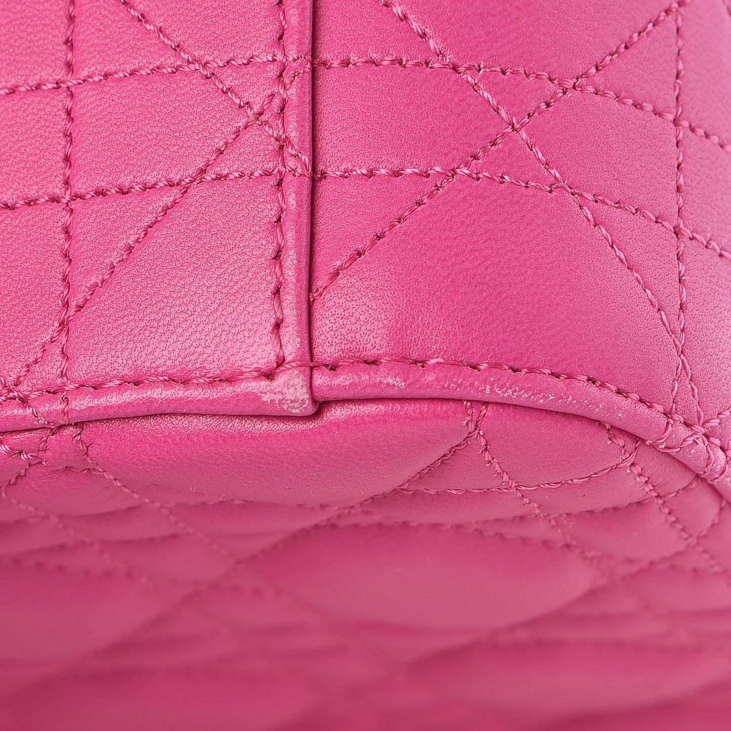 Lambskin Cannage Large Miss Dior Flap Fuchsia