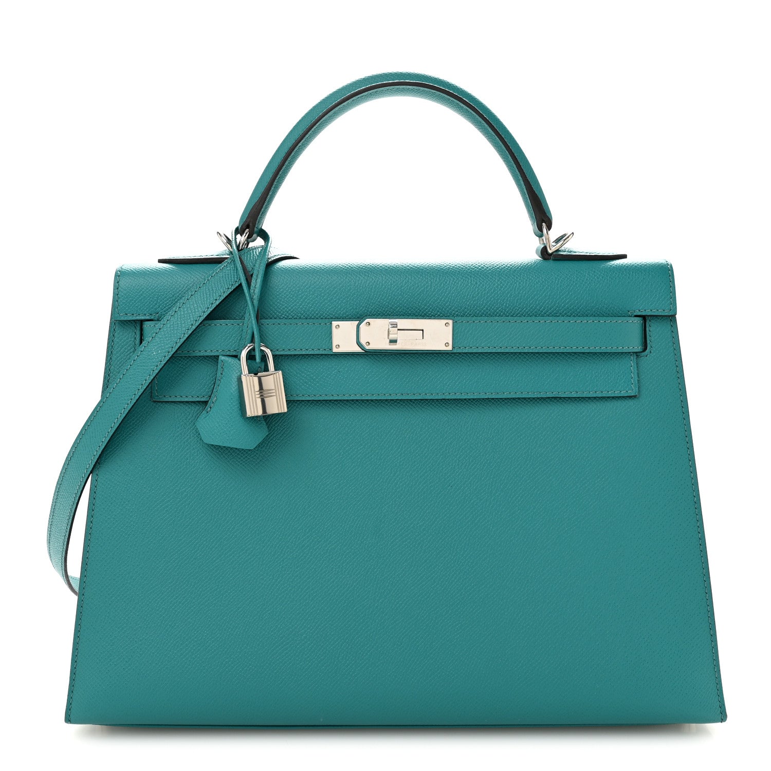 Hermes Epsom Kelly Sellier 32 Bleu Paon 1 of 13