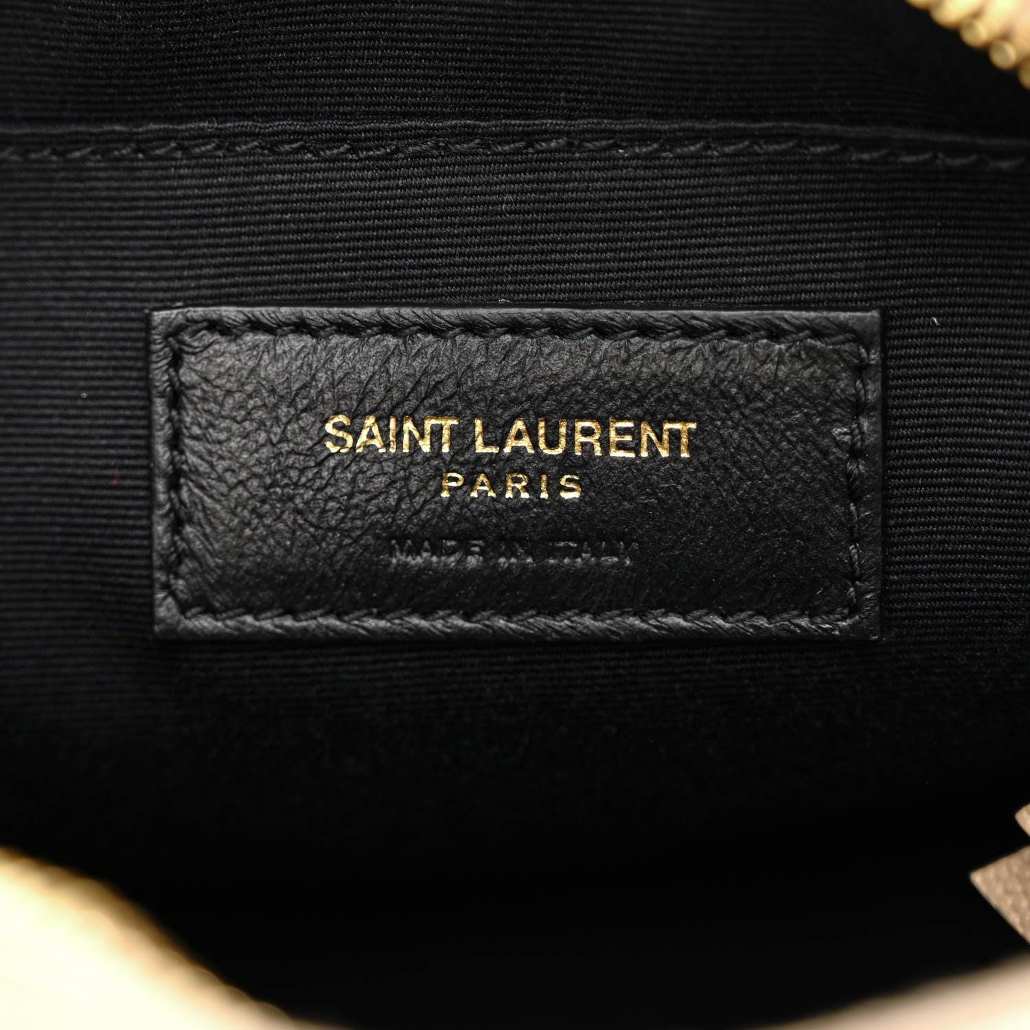 Saint Laurent Grain De Poudre Matelasse Chevron Quilted Round Vinyle Camera Bag Dark Beige 6 of 10