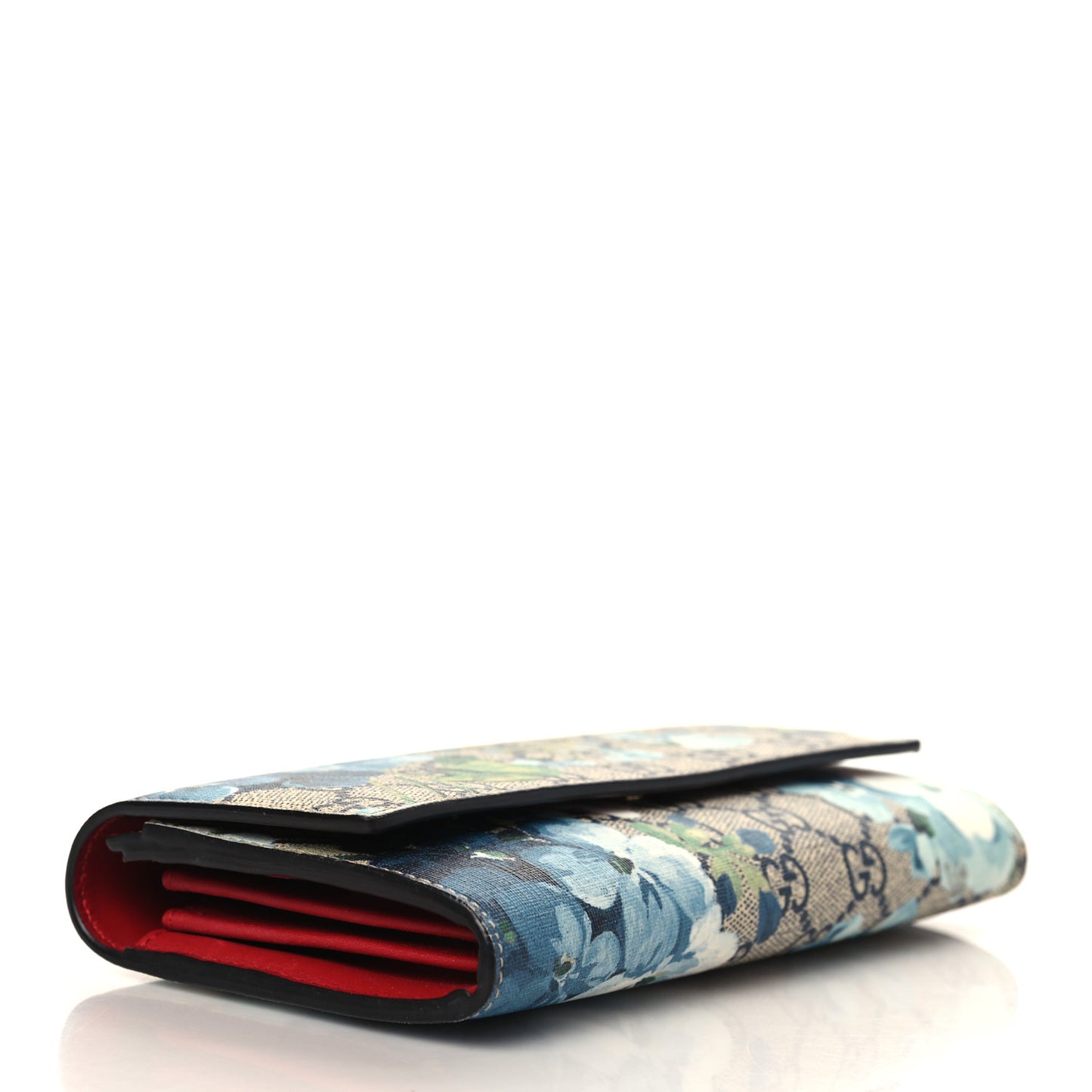 GG Supreme Monogram Blooms Continental Wallet Blue