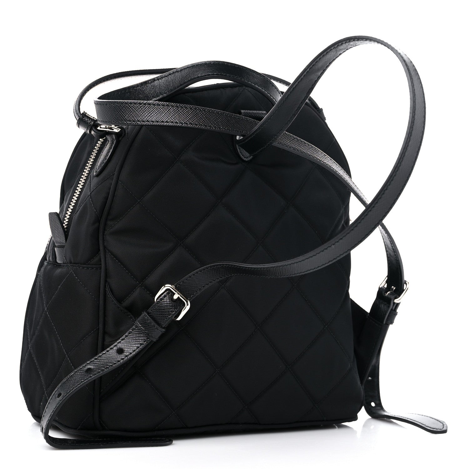 Prada Nylon Tessuto Impuntu Quilted Backpack Black 3 of 10
