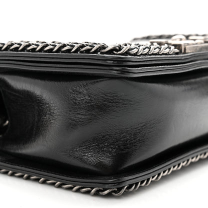 Chanel Glazed Calfskin Quilted Small Boy Chained Flap Black 9 of 10