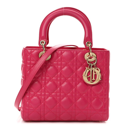 Christian Dior Lambskin Cannage Medium Lady Dior Pink 1 of 13