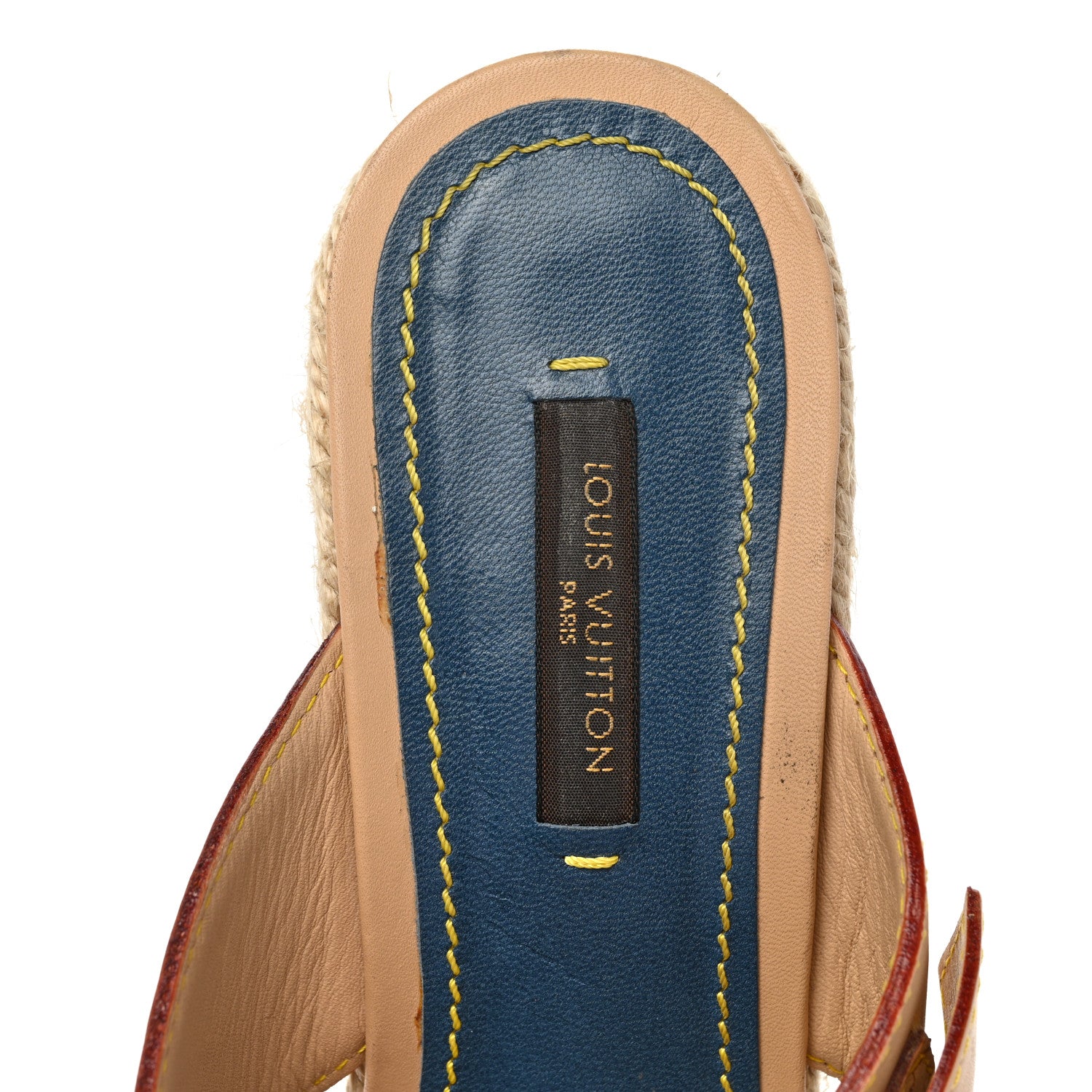 Louis Vuitton Vachetta Denim Juan Les Pins Espadrille Wedge Heels 38.5 Blue 7 of 10