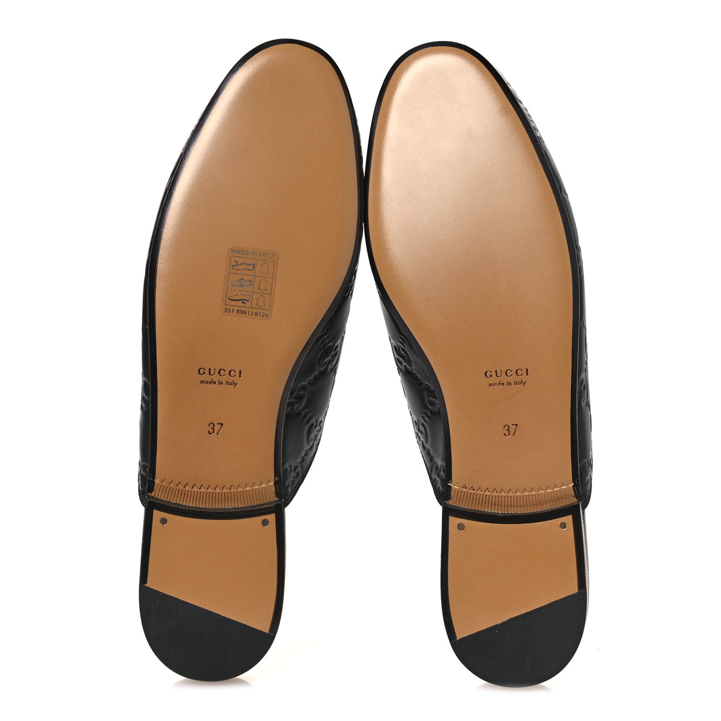 Glamour Calfskin Guccissima Womens Princetown Slippers 37 Black