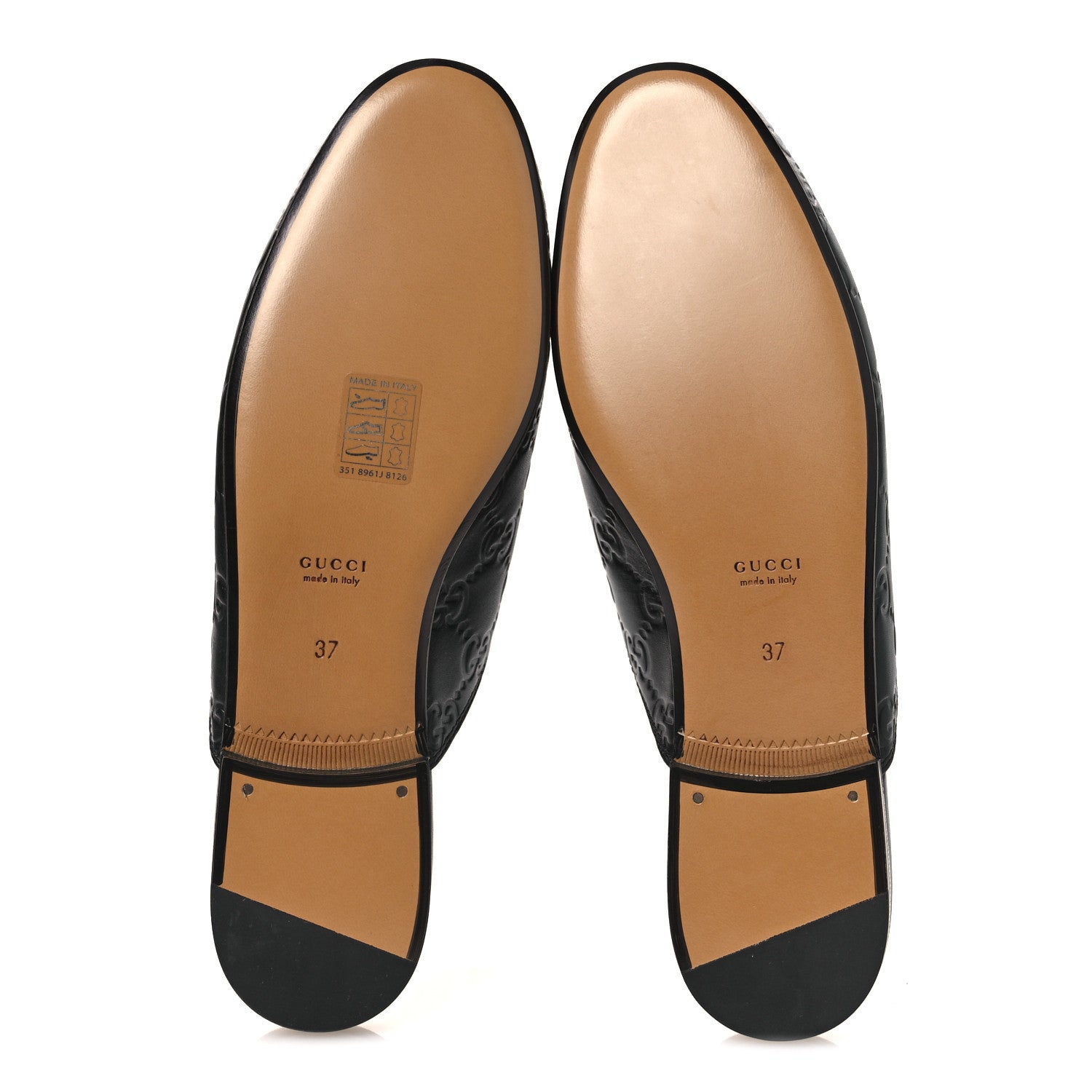 Gucci Glamour Calfskin Guccissima Womens Princetown Slippers 37 Black 8 of 11