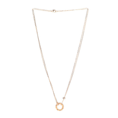 Cartier 18K Pink Gold 2 Diamond LOVE Necklace 3 of 6