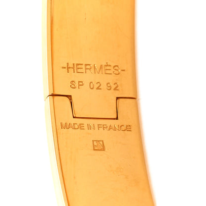 Hermes Enamel Narrow Clic Clac H Bracelet GM Marron Glace 4 of 5