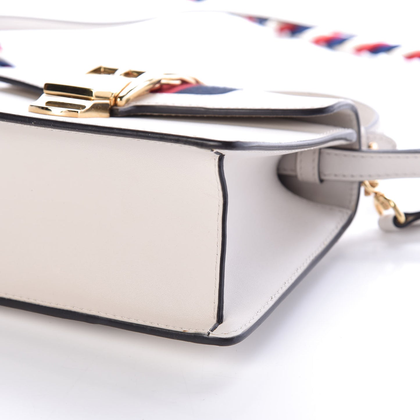 Calfskin Mini Sylvie Top Handle Bag White