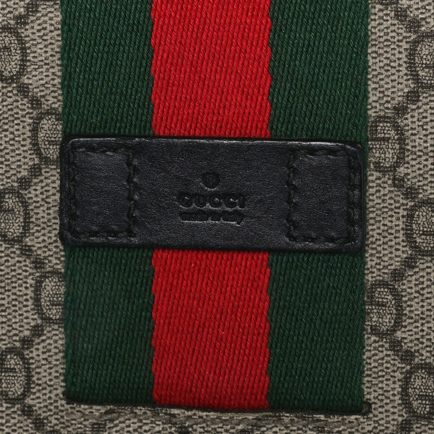 Gucci GG Supreme Monogram Web Flap Messenger Bag Black 9 of 12