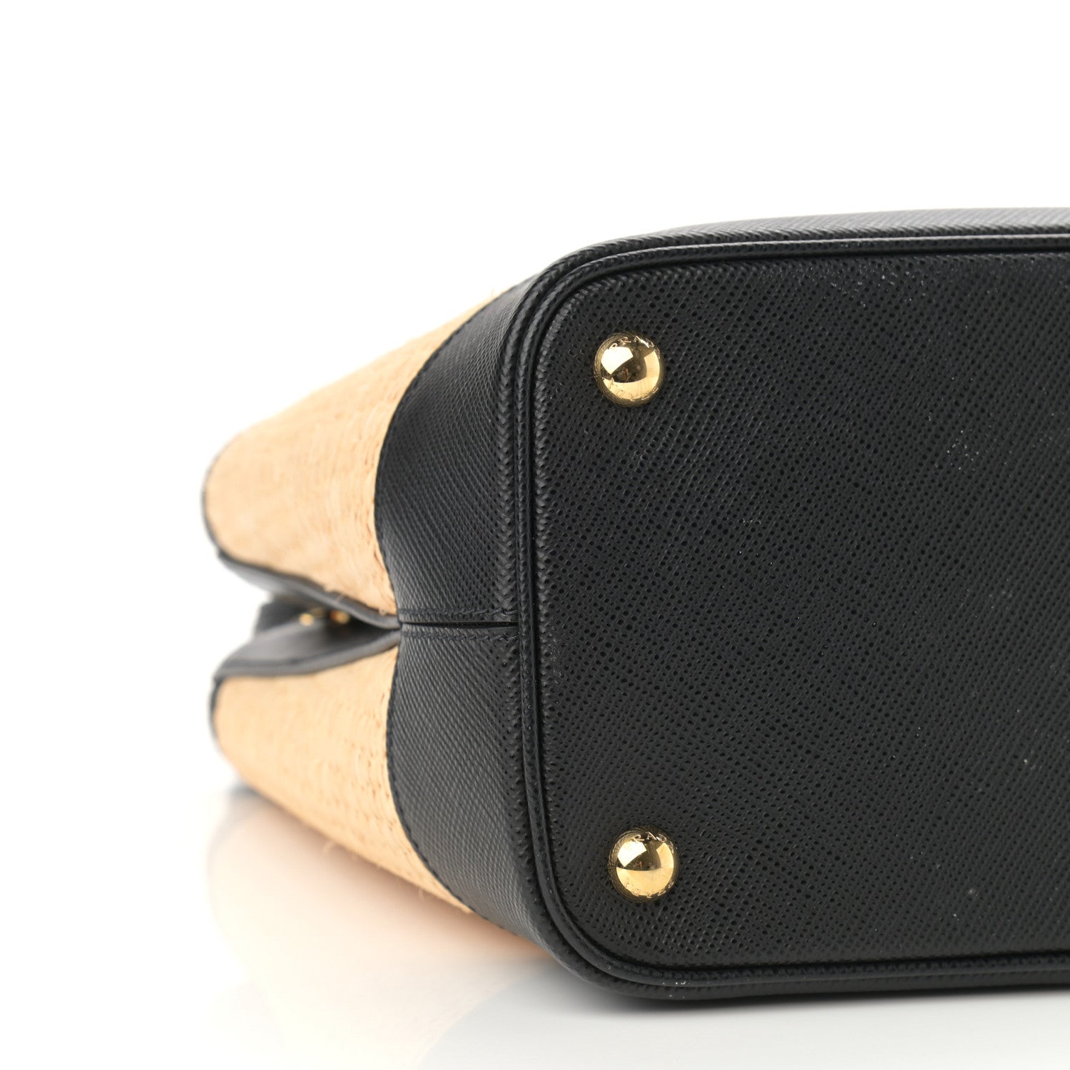 Prada Paglia Saffiano Medium Panier Bucket Bag Naturale Black 8 of 10