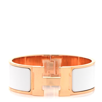 Hermes Enamel Wide Clic Clac H Bracelet PM White 1 of 4