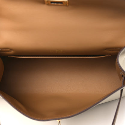 Hermes Swift Horseshoe Kelly Pochette Clutch Nata Biscuit 5 of 11
