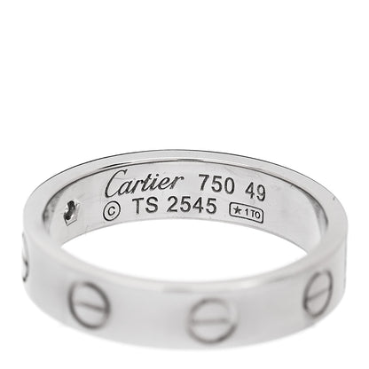 Cartier 18K White Gold Diamond 4mm LOVE Wedding Band Ring 49 5 4 of 4
