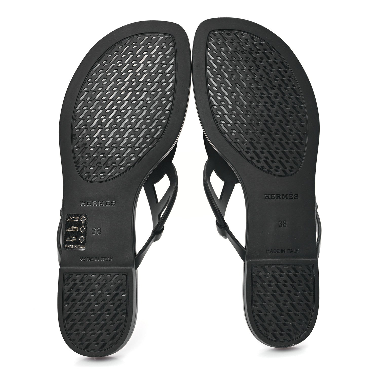 Hermes Rubber Womens Egerie Sandals 38 Black 6 of 10