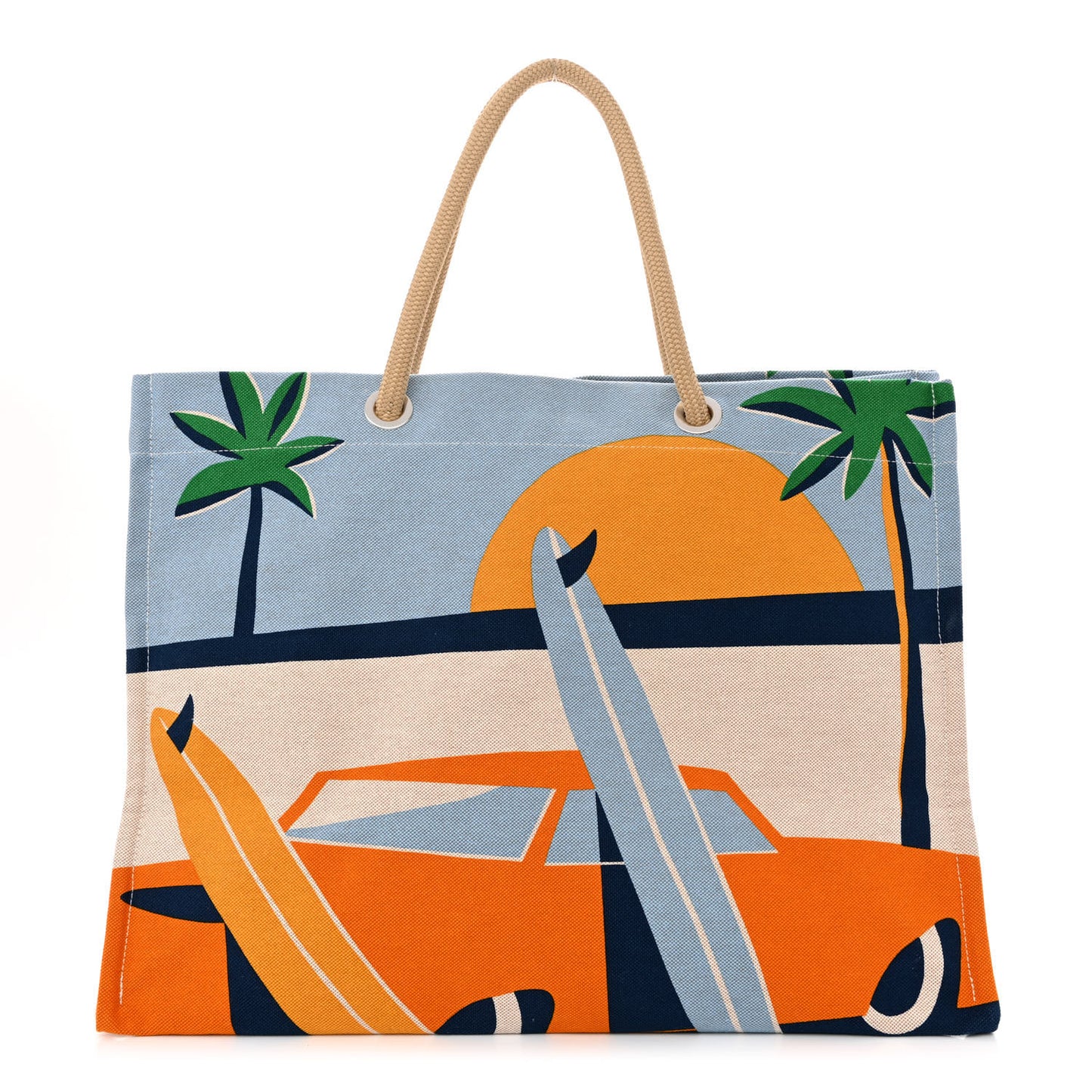 Canvas Apres la Vague Beach Bag Orange Bleu
