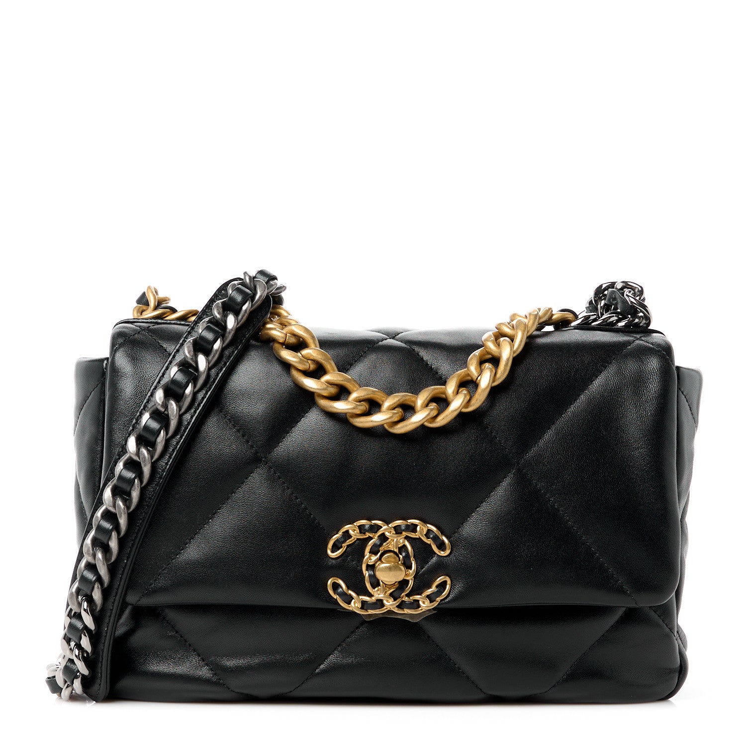 Chanel Lambskin Quilted Medium Chanel 19 Flap Black 1 of 11