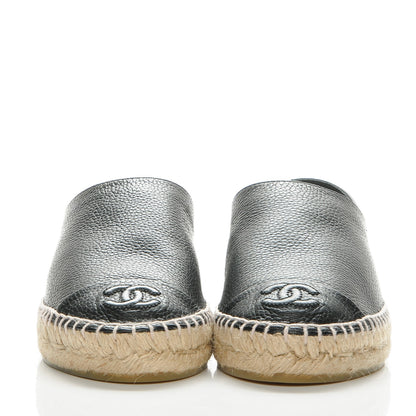 Chanel Grained Calfskin CC Espadrilles 35 Black 2 of 8