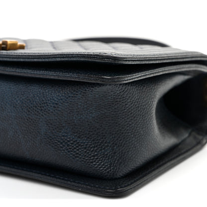 Chanel Caviar Quilted Medium Boy Flap Navy 10 of 11