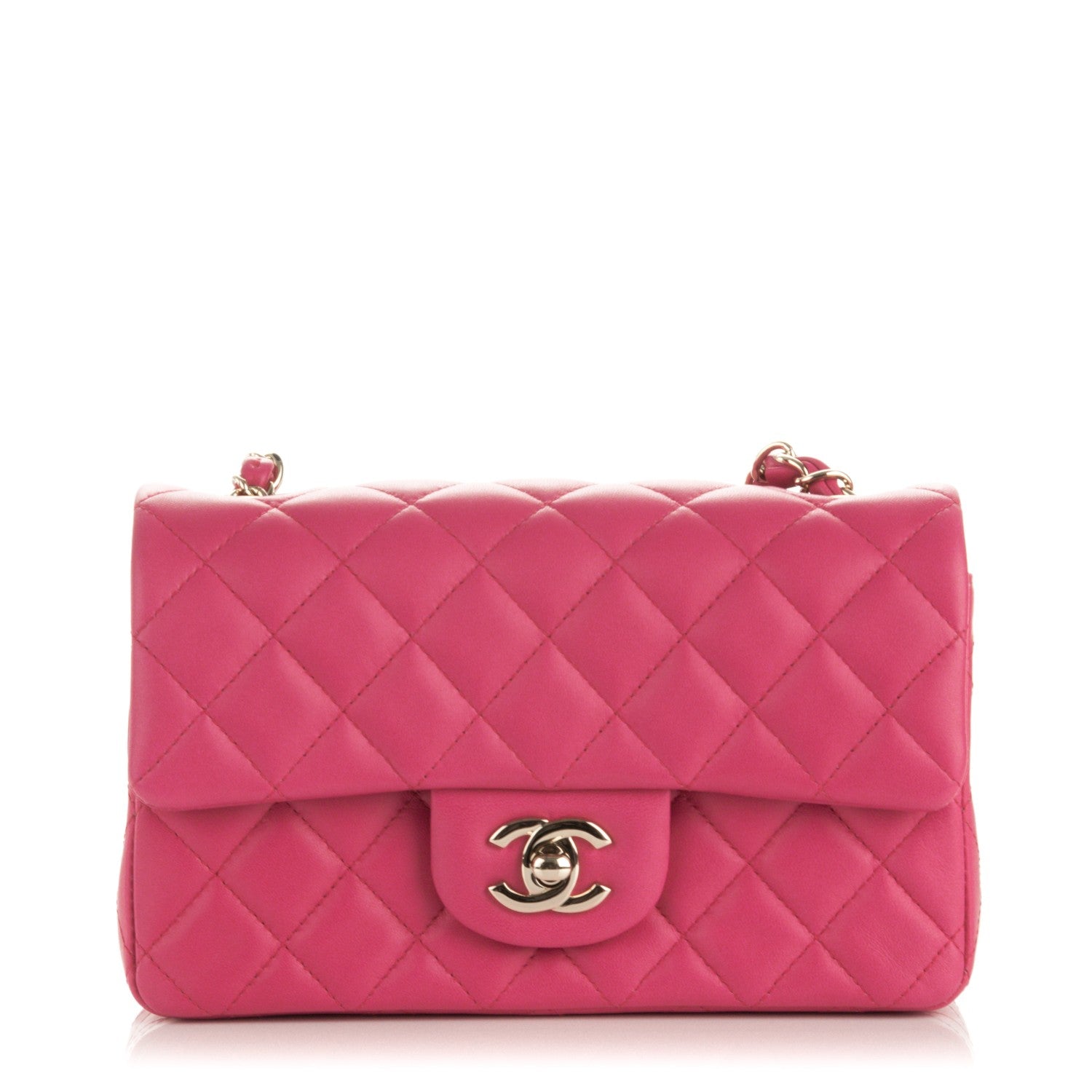 Chanel Lambskin Quilted Mini Rectangular Flap Fuchsia 1 of 8