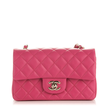 Chanel Lambskin Quilted Mini Rectangular Flap Fuchsia 1 of 8